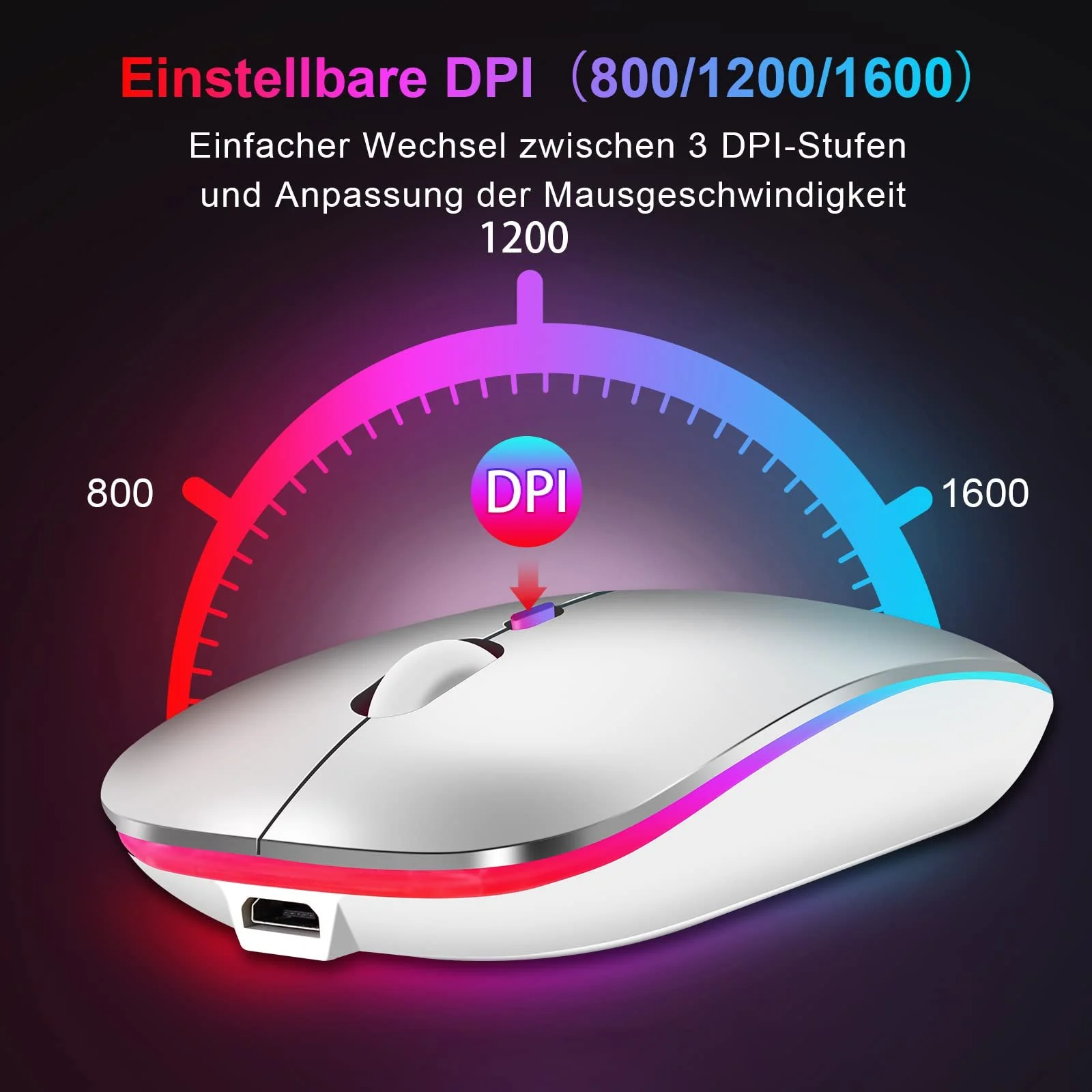 Мышь Bluetooth Беспроводная (Bluetooth 5.1 + USB 2.4 GHz) LED Двухрежимная Перезаряжаемая Оптическая Офисная Беспроводная Мышь для Ноутбука MacBook Air Pro, iPad, ПК, Компьютера, Настольного компьютера, Мышь с Адаптером USB C, фото №4 Мышь Bluetooth Беспроводная (Bluetooth 5.1 + USB 2.4 GHz) LED Двухрежимная Перезаряжаемая Оптическая Офисная Беспроводная Мышь для Ноутбука MacBook Air Pro, iPad, ПК, Компьютера, Настольного компьютера, Мышь с Адаптером USB C, фото №4