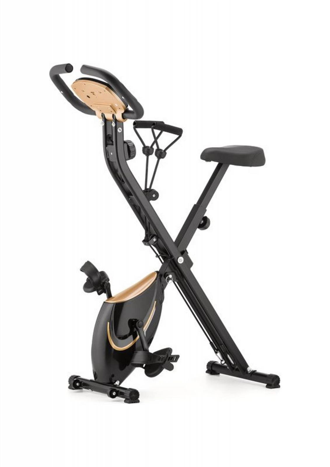 Велотренажер Gymtek FX600 магнитный складной с эспандерами золотой, фото №3