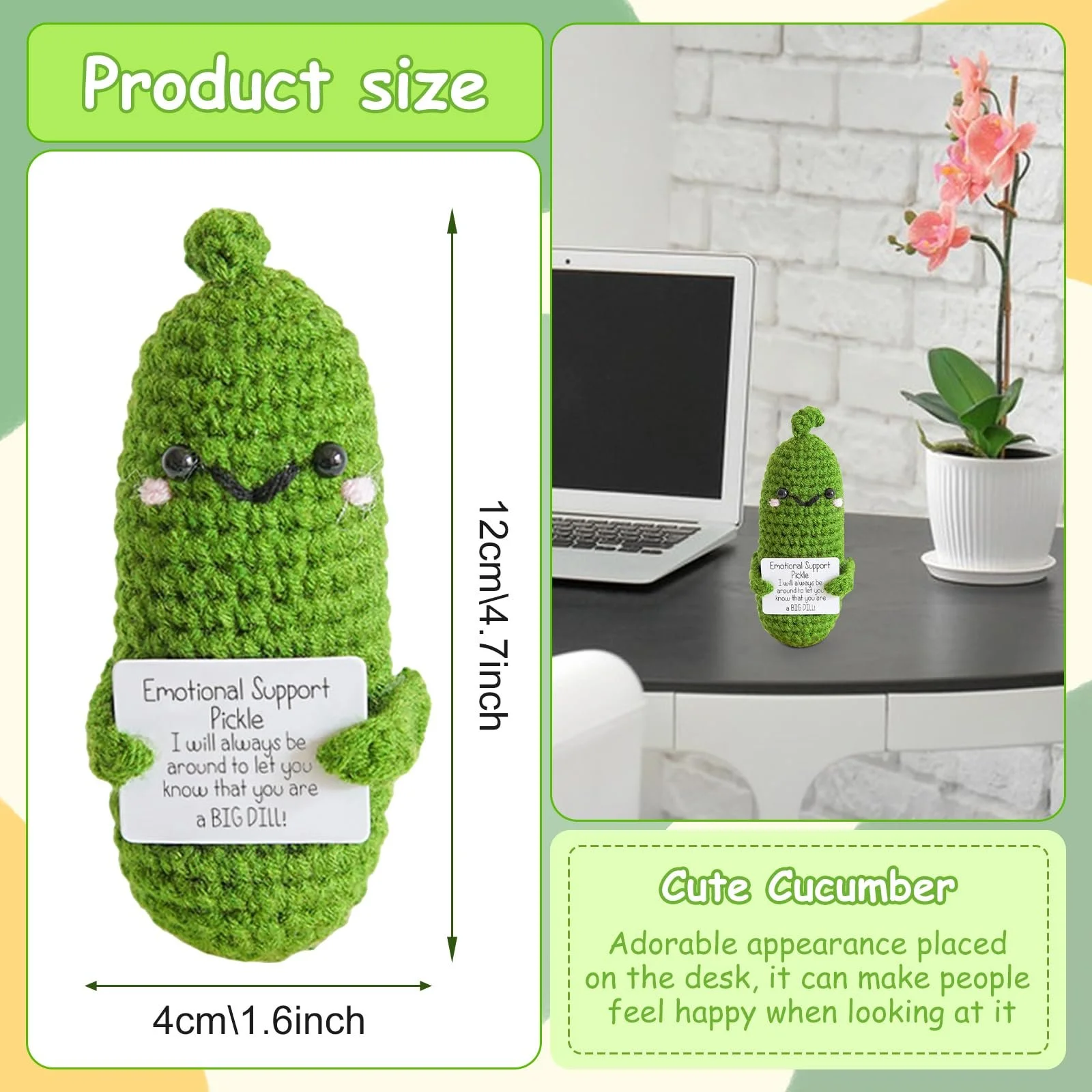 TECHEEL Вязаный Огурец Эмоциональная Поддержка Пикули Крафтовый Позитив, фото №2 TECHEEL Вязаный Огурец Эмоциональная Поддержка Пикули Крафтовый Позитив, фото №2