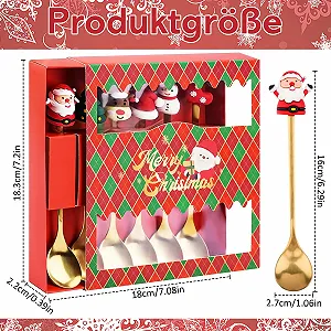 Набор Рождественских Ложек, 6 штук Рождественские Чайные Ложки, Кофейные Ложки, Рождественские Ложки из нержавеющей стали, Рождественские Кофейные Ложки, Рождественские Ложки для Эспрессо, Десертная Ложка для украшения праздничного стола synthetic.ua - Фото 1