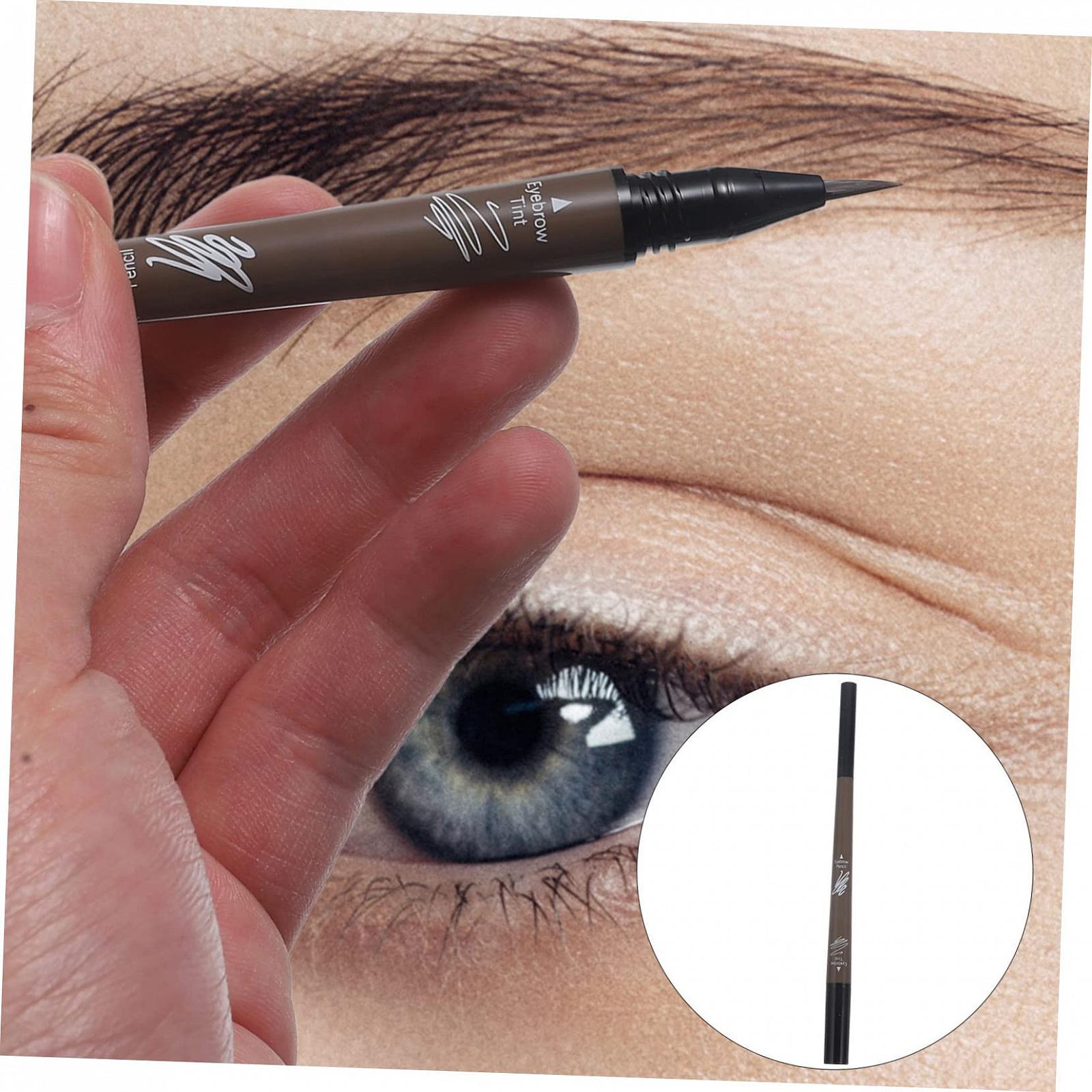 Олівець для брів Minkissy з подвійним кінцем пластиковий водостійкий, фото №4