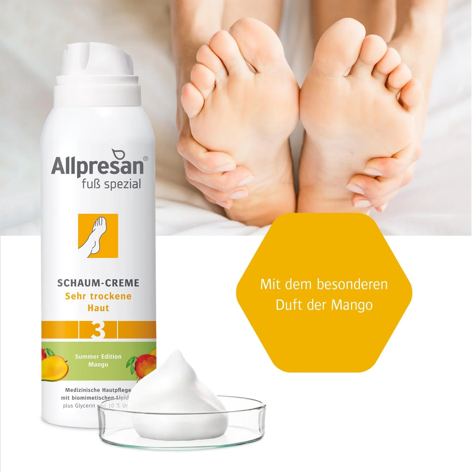 Крем-пена для ног Allpresan Fuß Spezial No. 3 Mango 2 x 125 ml, фото №4