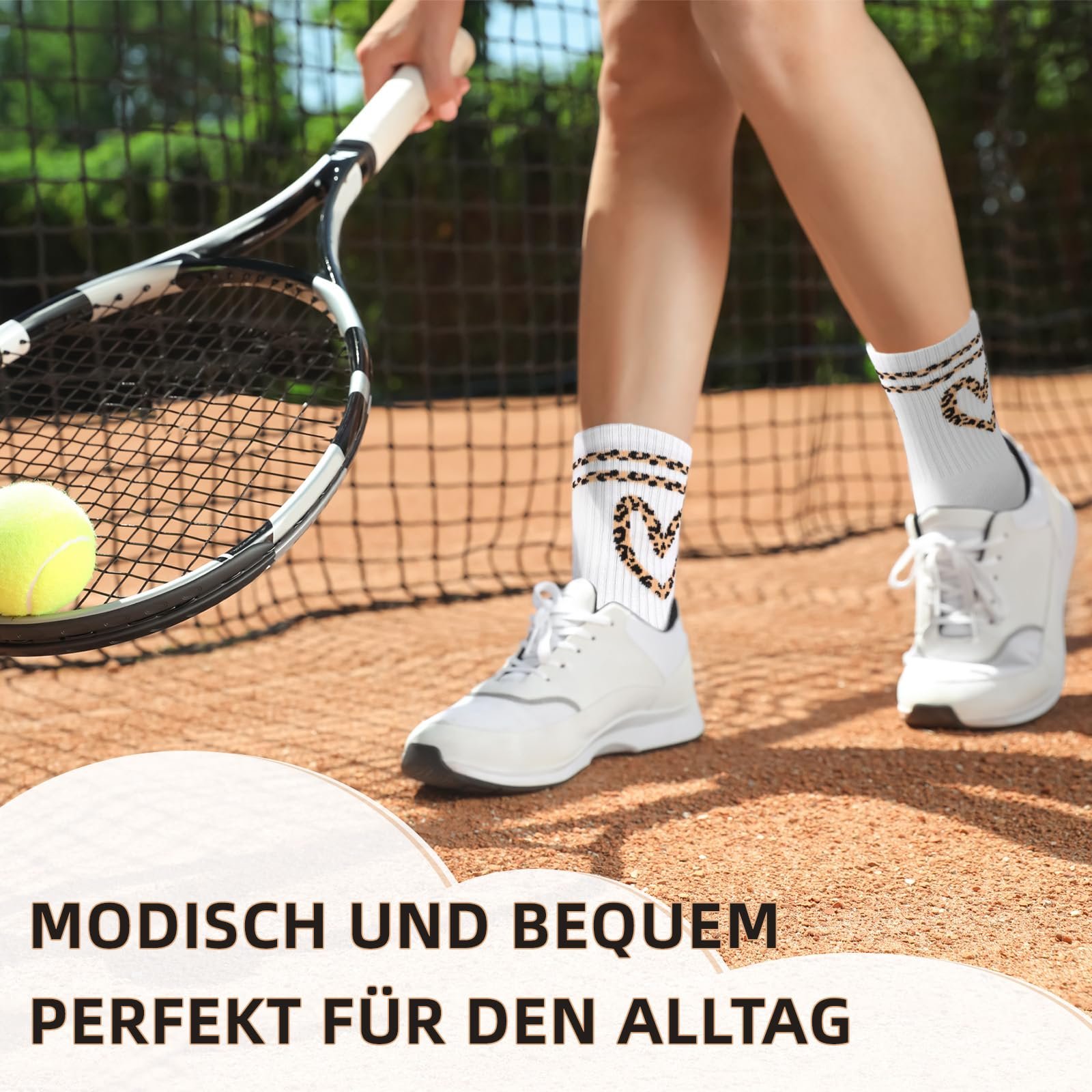 Носки Leo Теннис Женские 36-42 Леопард Сердце, фото №6