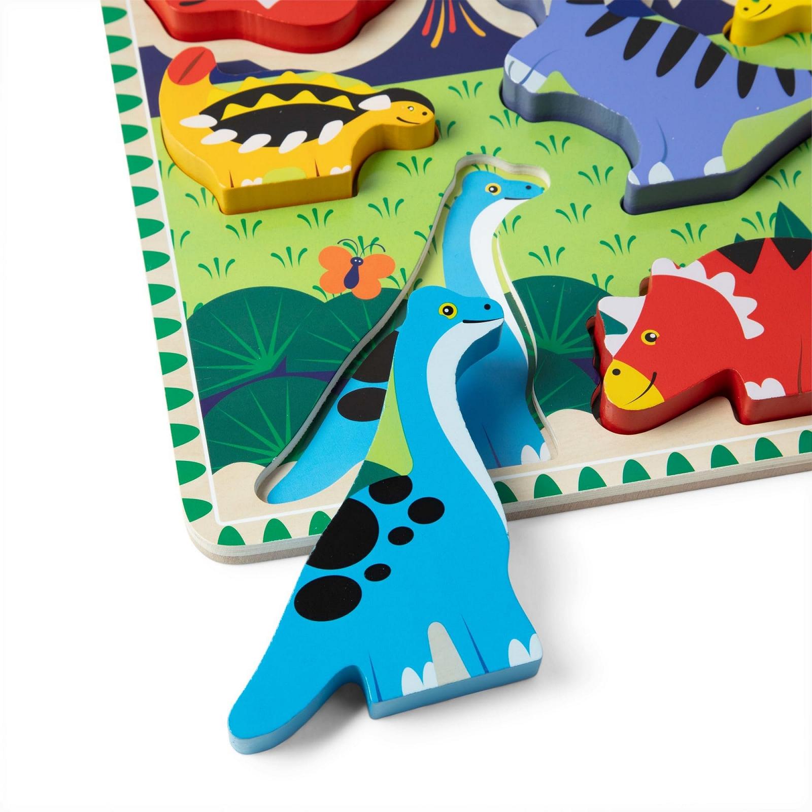 Дерев'яний пазл Melissa & Doug Dinosaur Chunky 7 деталей, фото №4