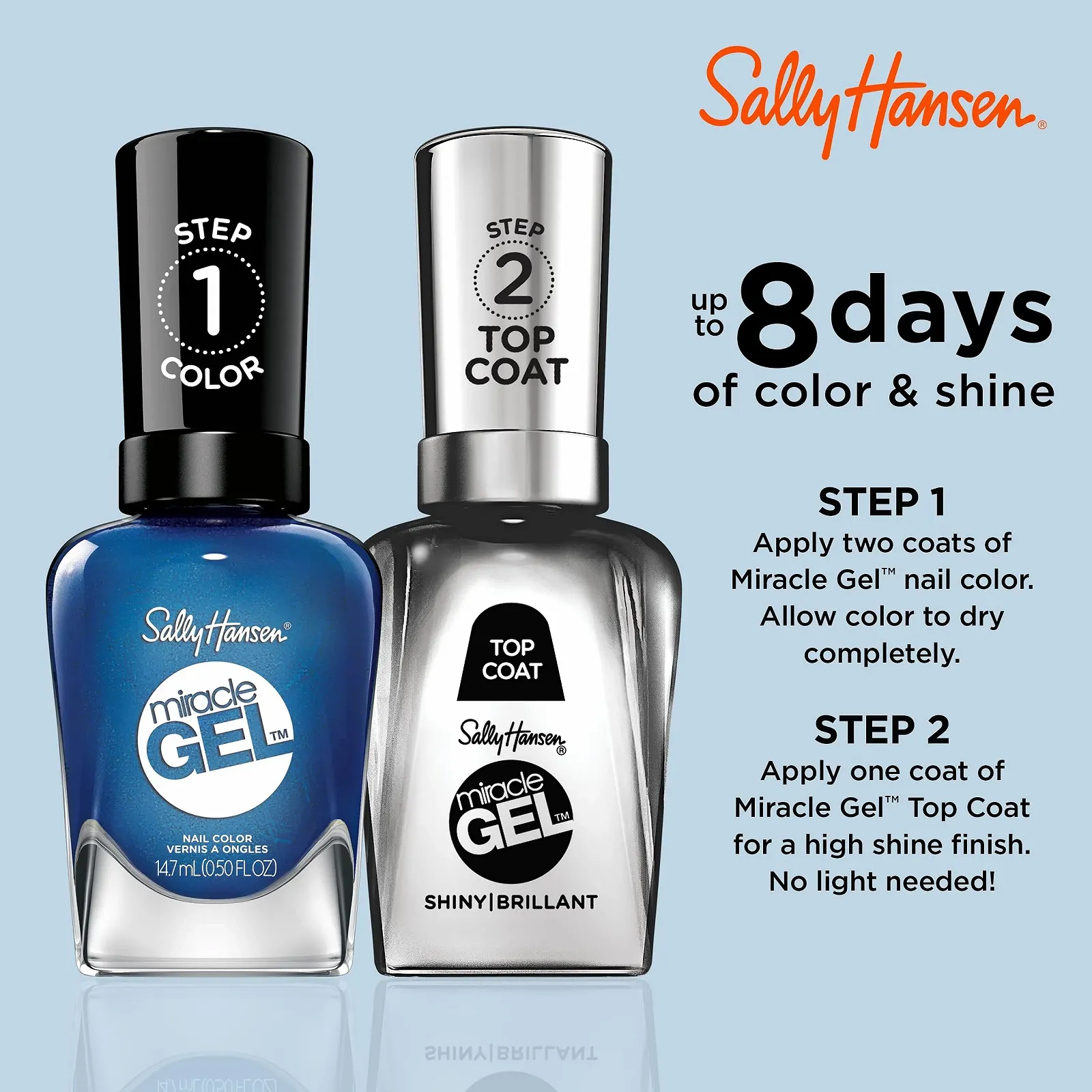 Гель-лак Sally Hansen Miracle Gel 646 Blues Cruise, фото №5 Гель-лак Sally Hansen Miracle Gel 646 Blues Cruise, фото №5