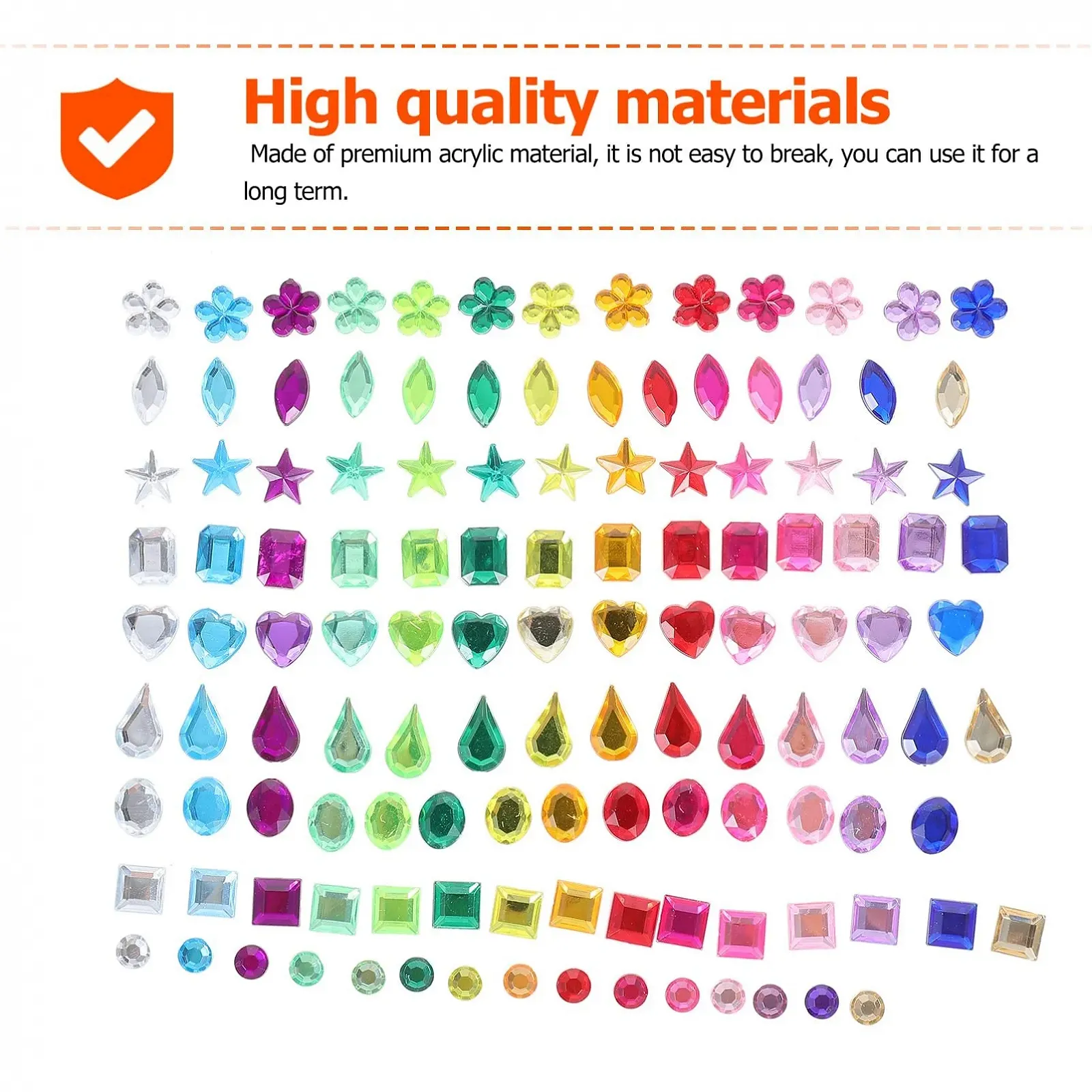 Стрази Healvian Серії 2 Sätze Acryl Bohrer Herz-strasssteine flatback, акрилові, flatback, для нігтів, фото №4