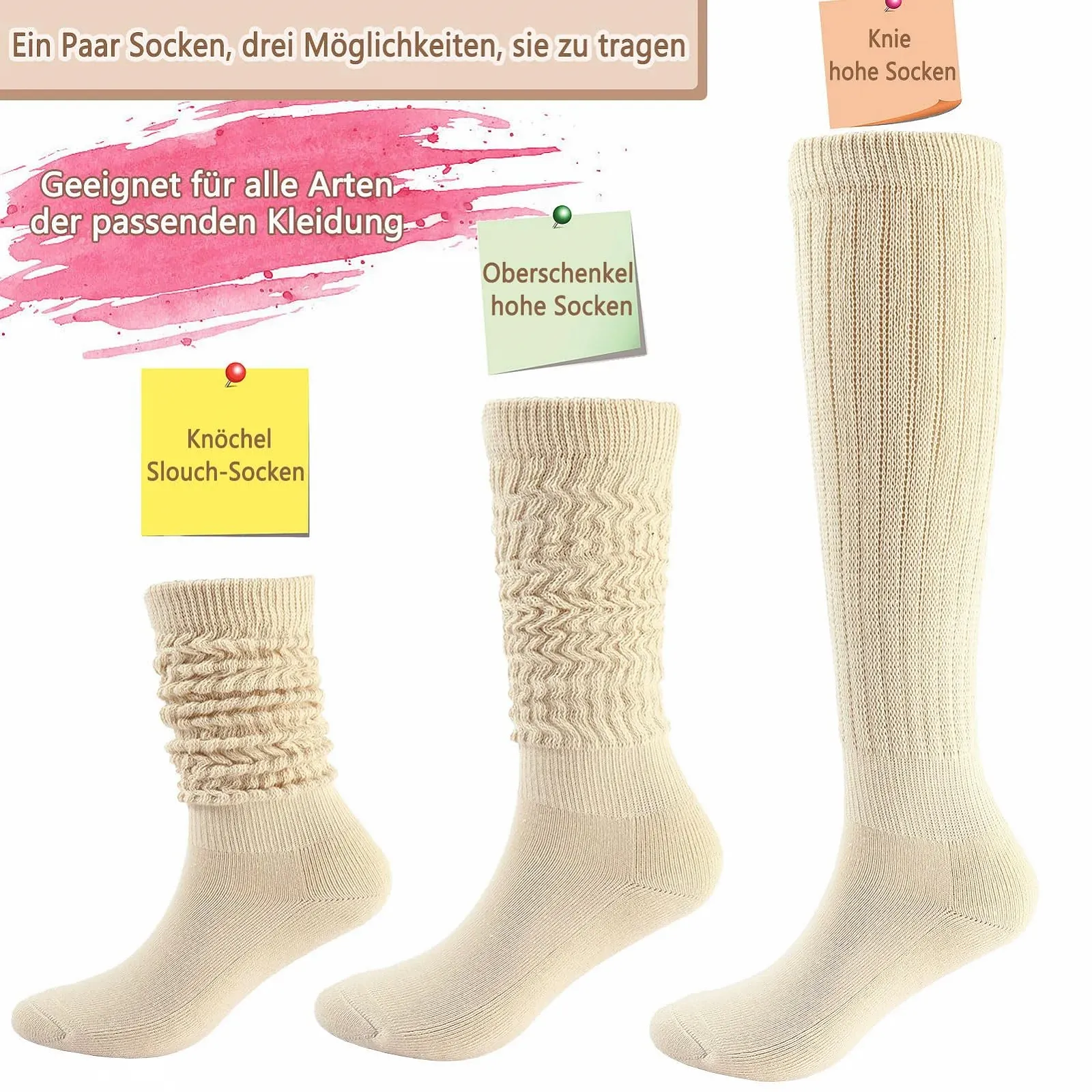 Шкарпетки жіночі, 5 пар, в'язані бавовняні, один розмір, фото №3