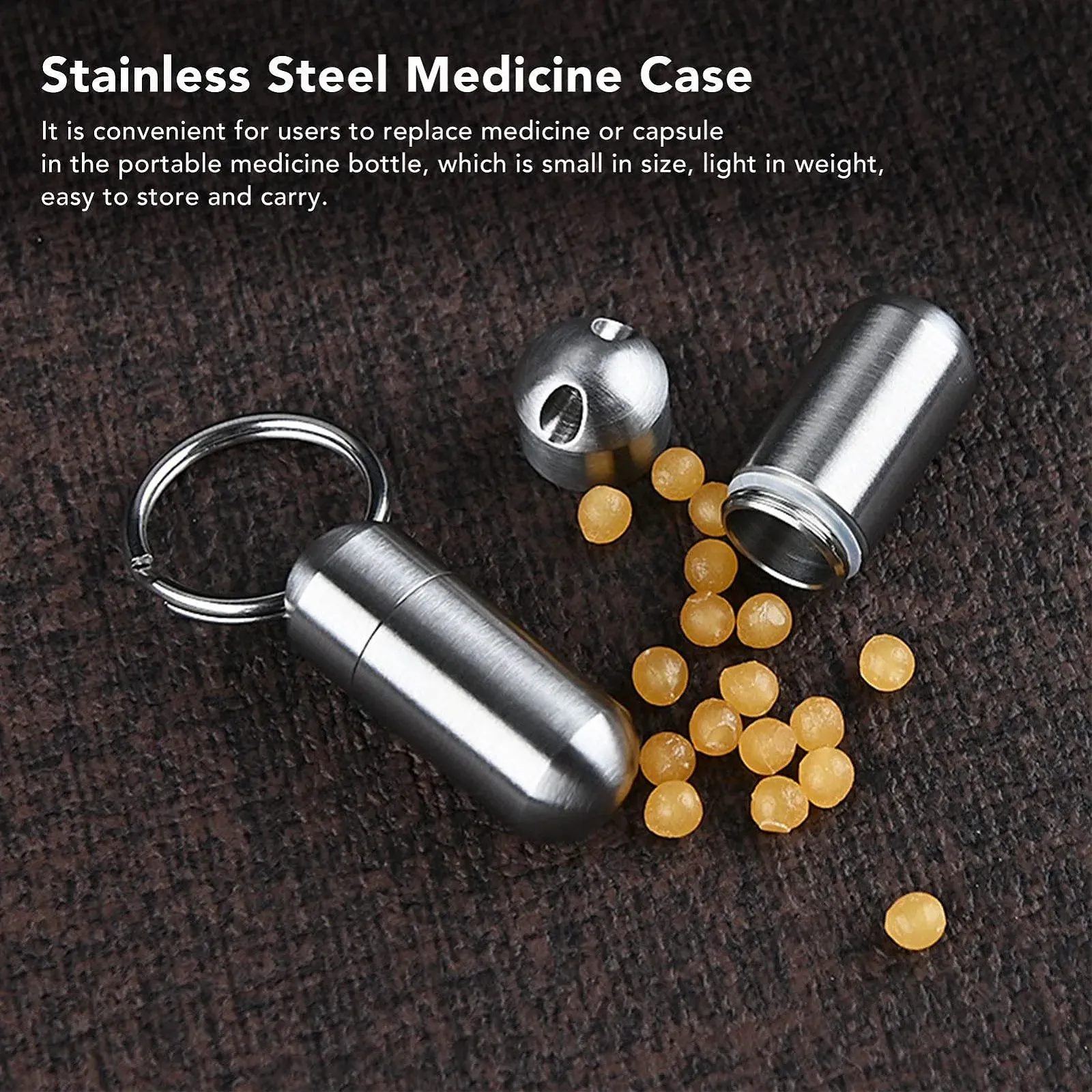 Капсула портативна Брелок Легка Портативна Пляшка для таблеток Зносостійка, фото №3