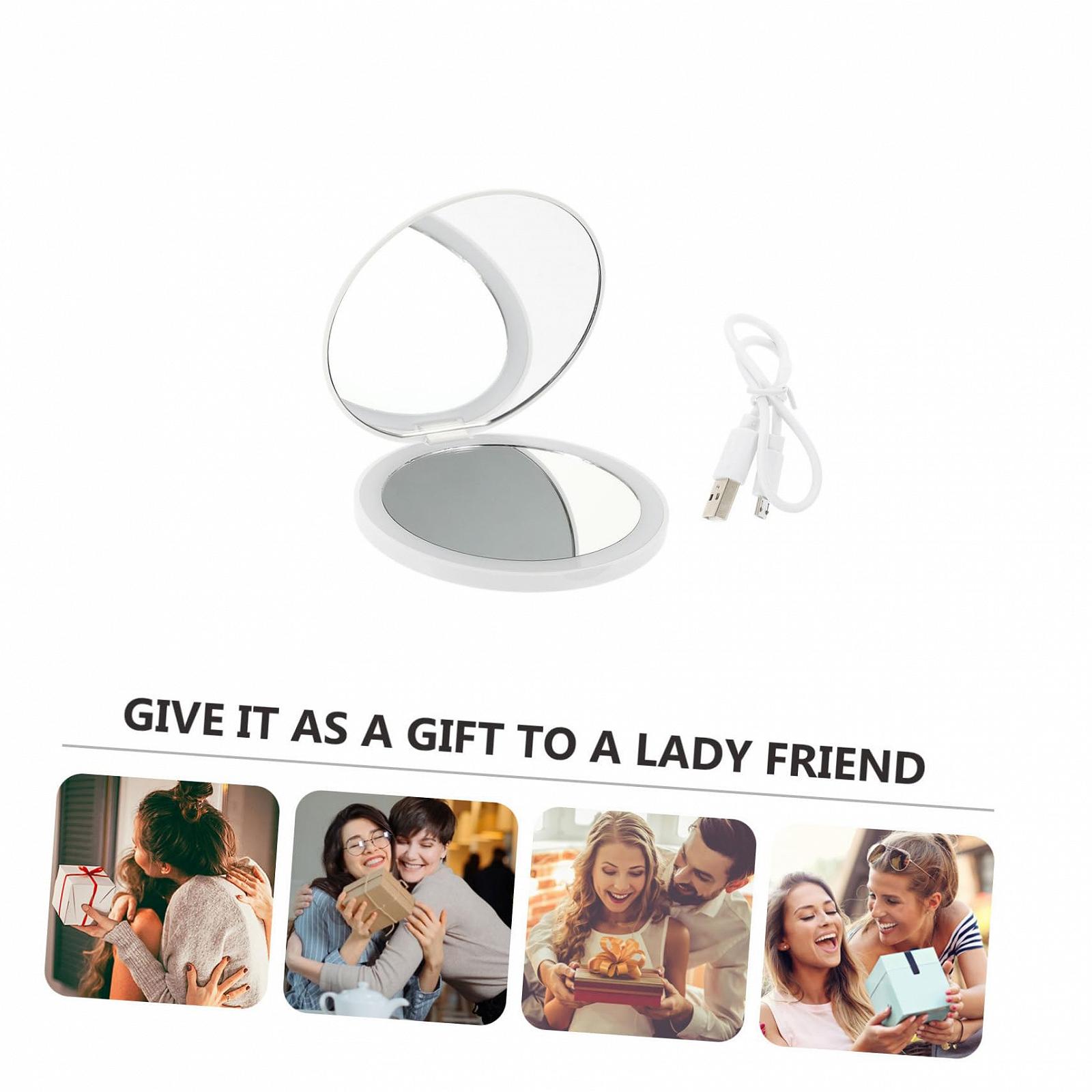 Зеркало Angoily Компактное Складное с подсветкой ABS Белое, фото №5 Зеркало Angoily Компактное Складное с подсветкой ABS Белое, фото №5