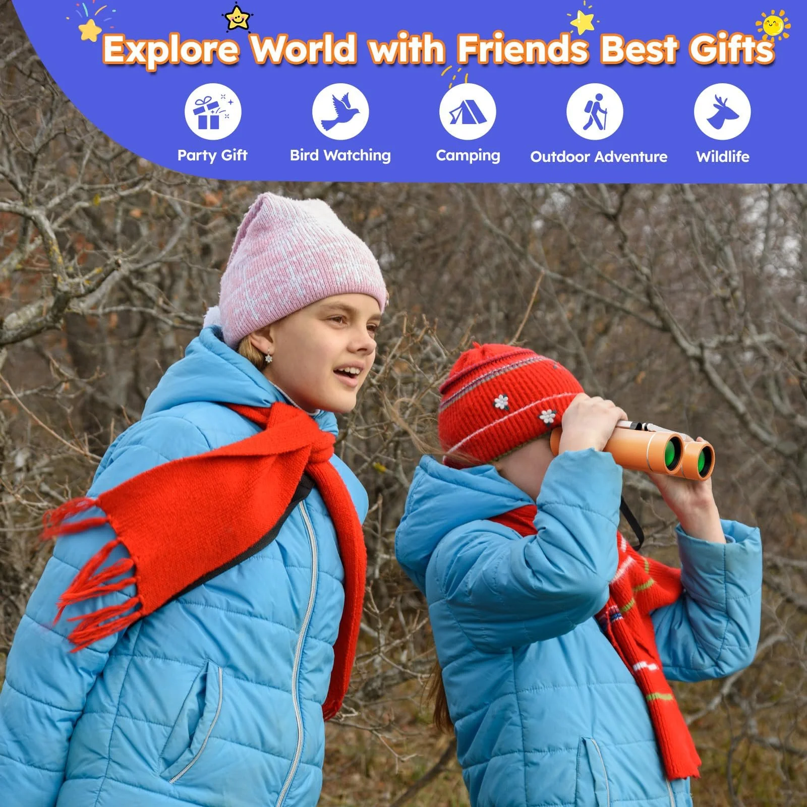 Бінокль 10x25 Compact Children Mini Waterproof Orange, фото №7