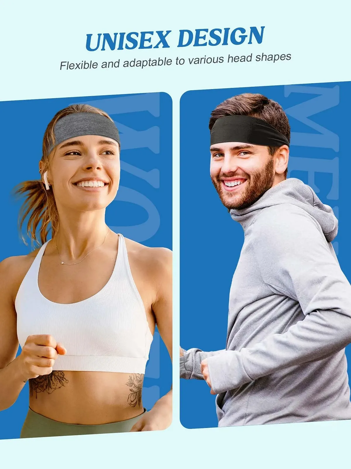 Пов'язка на голову 7 см, еластична, для занять спортом, йогою та фізичними вправами, фото №2