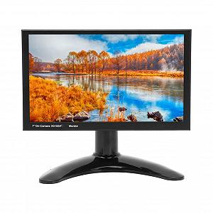 Монітор LCD TFT 7 Inch HD 1024 x 600 AV VGA Вбудований звук Чорний (EU Plug) - Фото 1
