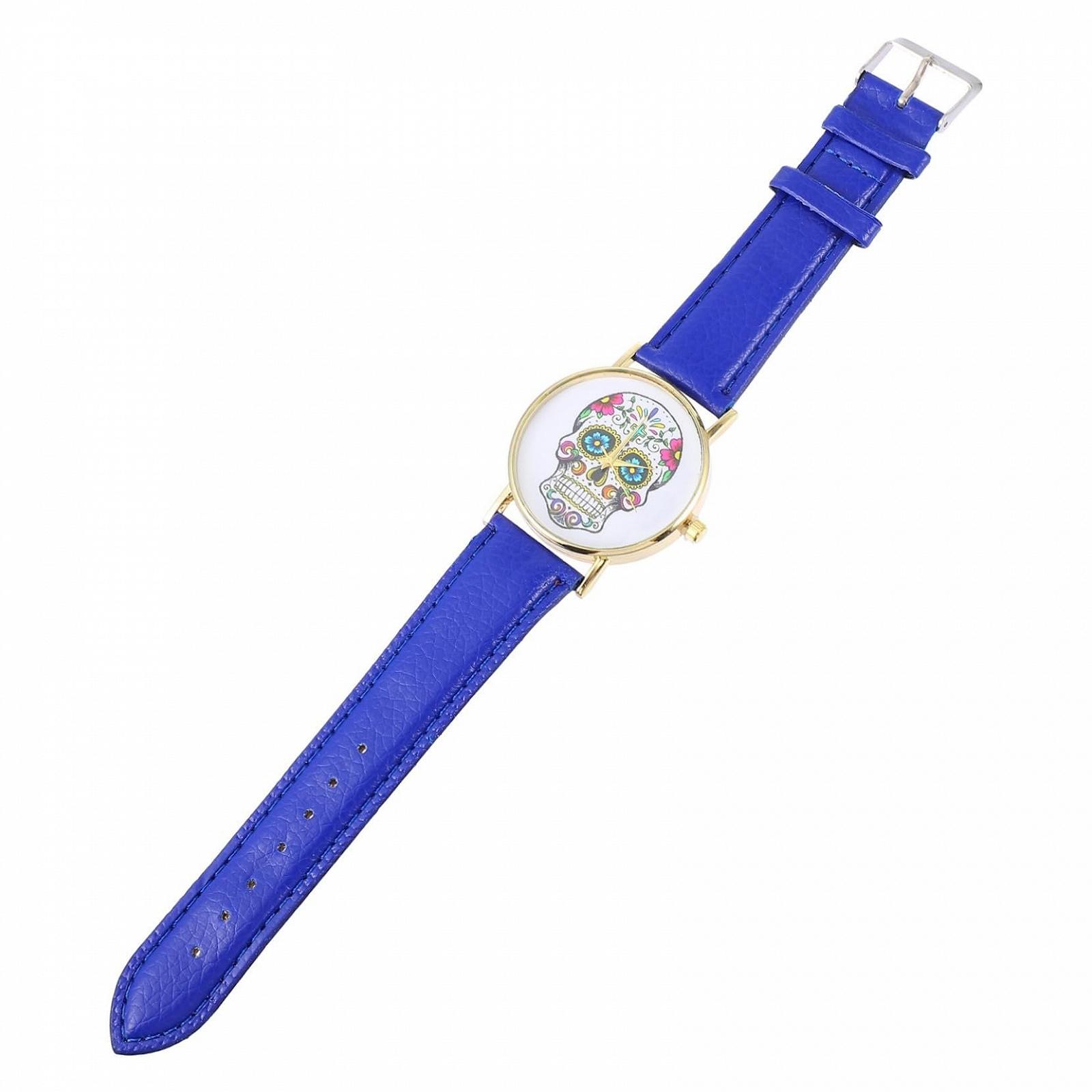 Женские часы Кожаный ремешок LIFKOME Punk Дизайн череп Кварцевые Розовый, фото №1