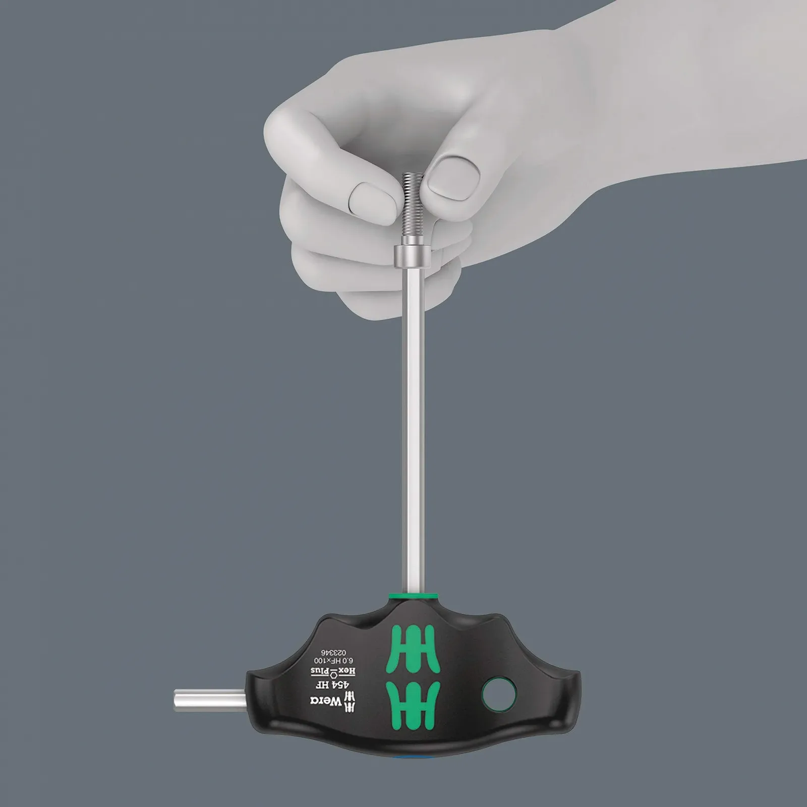 Викрутка з хрестоподібною ручкою Wera 454 Imperial HF Hex-Plus 1/8 дюйма x 150 мм, фото №2