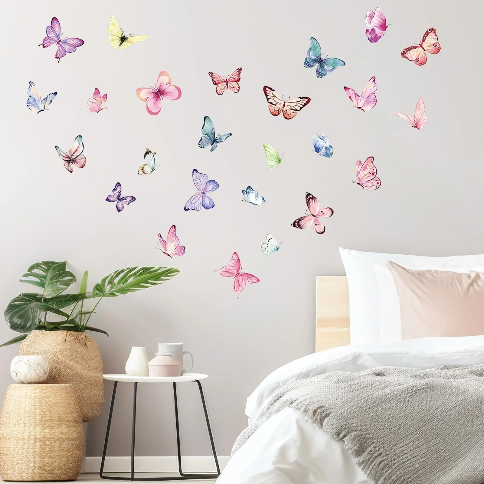 Наклейки на стіну milaosk Набір 150 шт. Метелики Самоклеючі Різнокольорові Рожеві, фото №1