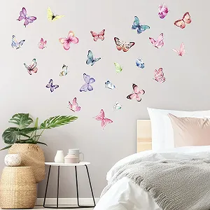Наклейки на стіну milaosk Набір 150 шт. Метелики Самоклеючі Різнокольорові Рожеві - Фото 1