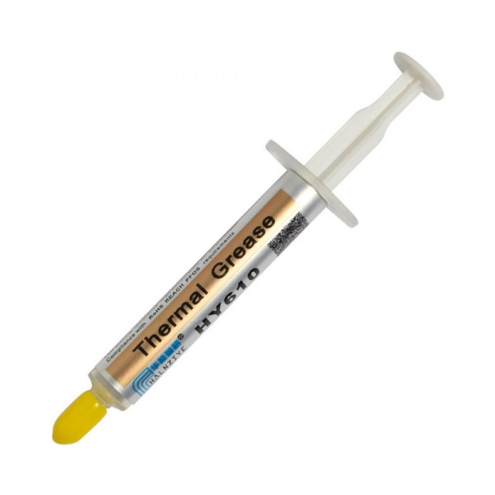Паста термопровідна HY-610 2g шприц Gold 3,05W / m-K 0.073  C-in² W 30 280 В'язкість 1K cPs OEM Q40, фото №1