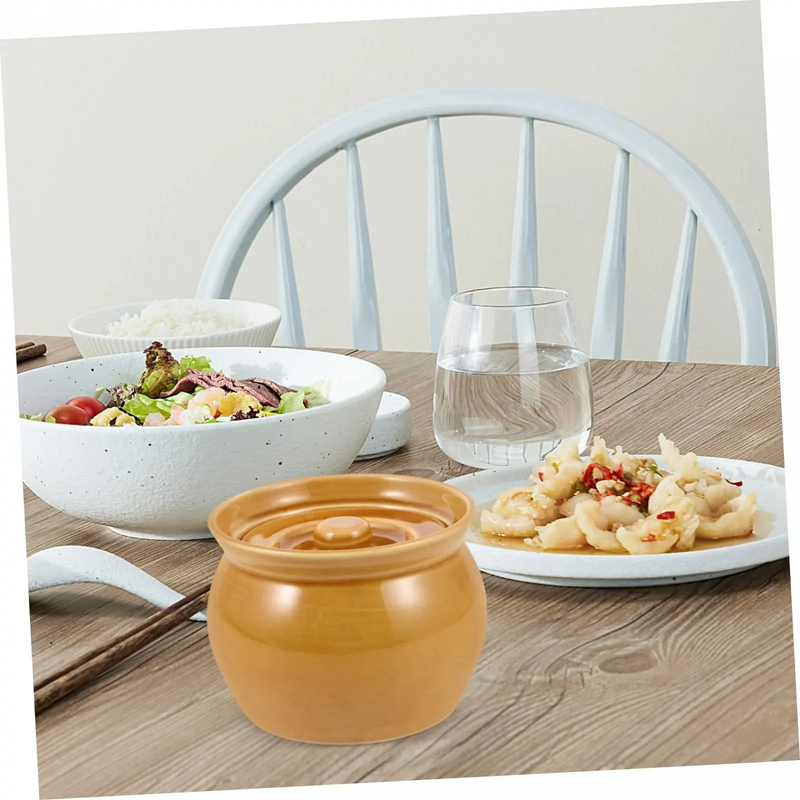 Каструля-керол PRETYZOOM керамічна з кришкою мала для супу та каші, фото №6