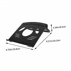 Подставка для ноутбука Gadpiparty, складная, компактная подставка с функцией охлаждения, эргономичная для облегчения боли в шее, совместима с ноутбуками и планшетами, прочный материал, черная synthetic.ua - Фото 1