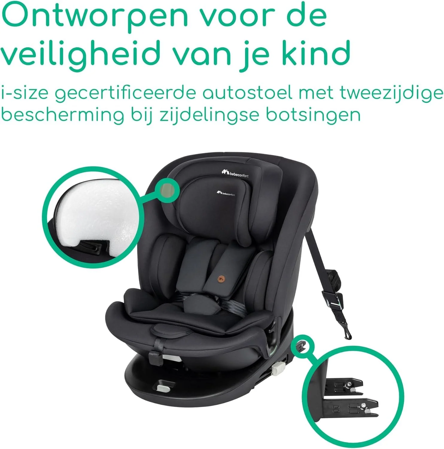 Дитяче автокрісло Bebeconfort RevolveFix 360 i-Size / З поворотом на 360 градусів / 0-12 років / 40-150 см / Чорне, фото №4