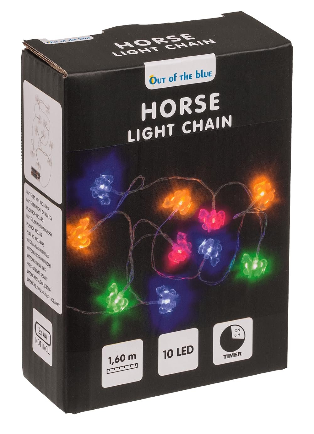 Гирлянда Out of the blue Лошадка 10 LED 1,60 м, питание от 2 батареек AA, в подарочной коробке, фото №3