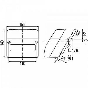 Задний фонарь HELLA 2SE 996 030-011 для CASE IH левый synthetic.ua - Фото 1