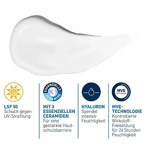 Денний крем для обличчя CeraVe зволожувальний SPF 50 для сухої шкіри 52 мл synthetic.ua - Фото 1