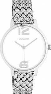 Женские часы Oozoo Timepieces C11020 с металлическим ремешком шириной 15 мм, серебристый / белый, браслет - Фото 1