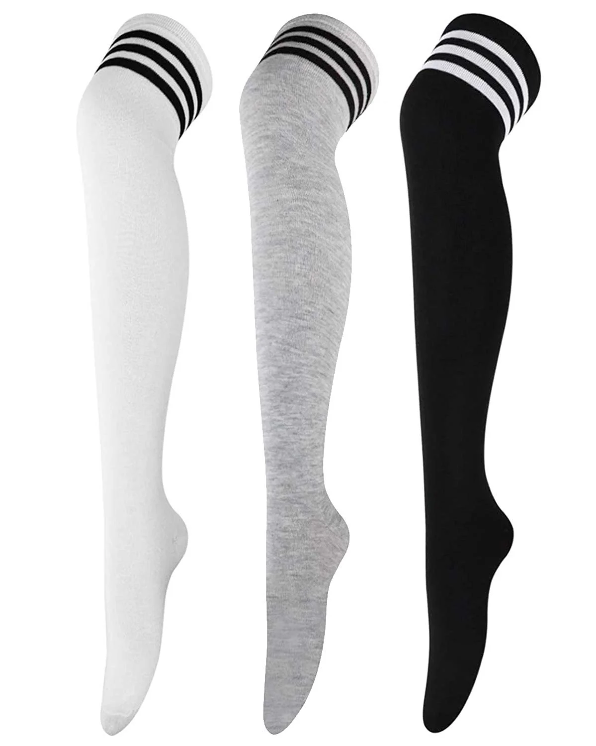 Гольфи DRESHOW Overknee 3 пари, довгі смугасті шкарпетки, фото №1