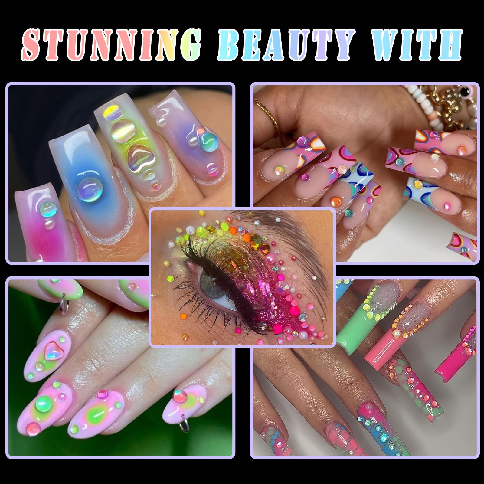 Набор страз для ногтей BELICEY, разные формы, стразы для ногтей кристаллы, украшения, сердечки, бабочки, подвески, бриллианты, драгоценные камни для нейл-арта, ювелирные изделия, рукоделие, фото №6
