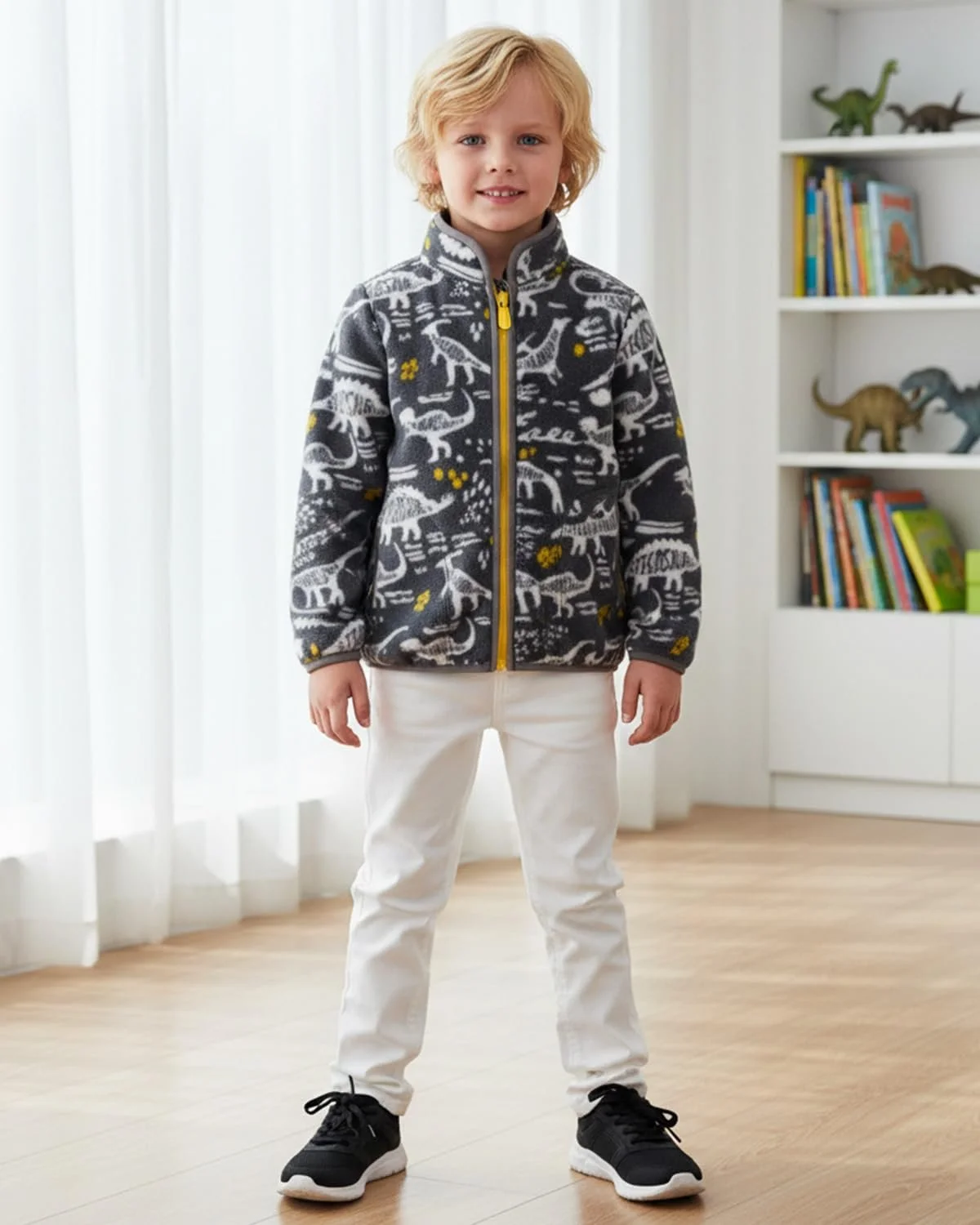 Флісова куртка JiAmy дитяча, флісова зі стоячим коміром для хлопчиків на повній блискавці, фото №2 Флісова куртка JiAmy дитяча, флісова зі стоячим коміром для хлопчиків на повній блискавці, фото №2