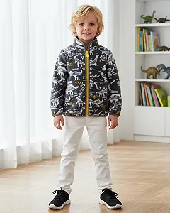 Флисовая куртка JiAmy детская, флисовая со стоячим воротником для мальчиков на полной молнии synthetic.ua - Фото 1