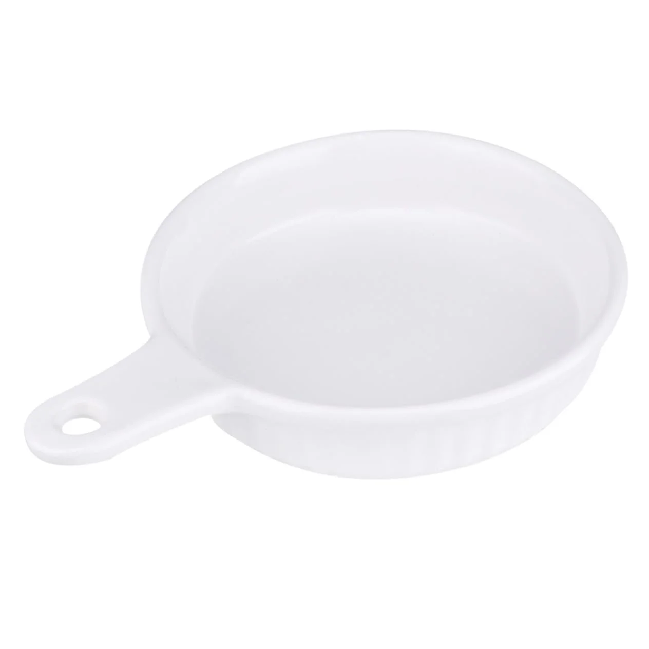 Форма для запекания Toyvian керамическая круглая белая с ручкой жаропрочная, фото №1 Форма для запекания Toyvian керамическая круглая белая с ручкой жаропрочная, фото №1