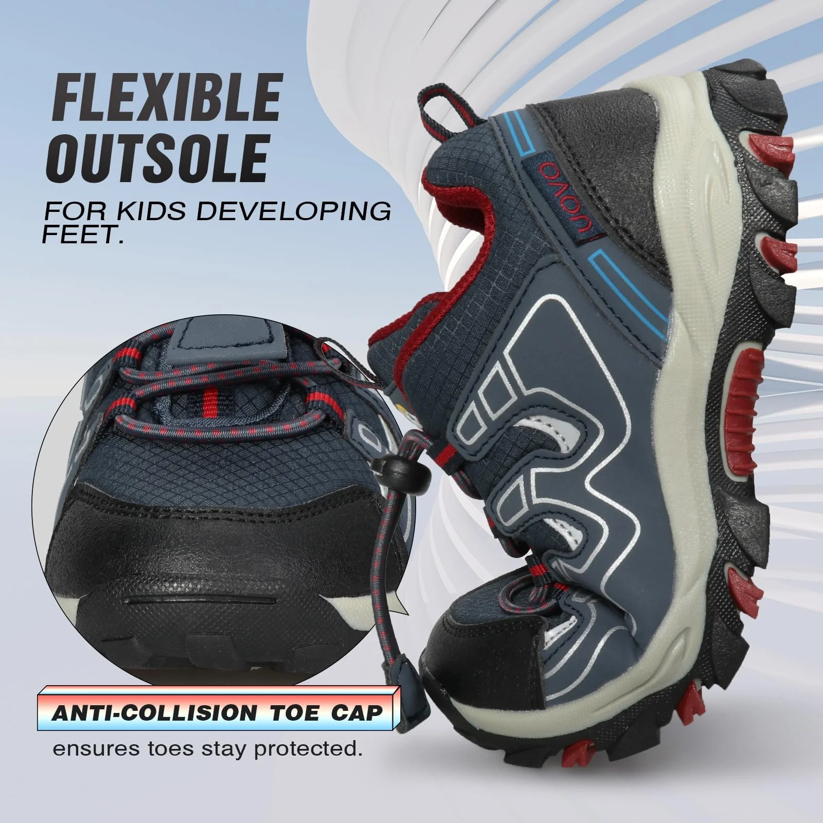 Кросівки UOVO дитячі для бігу для хлопчиків і дівчаток Водонепроникні, фото №4 Кросівки UOVO дитячі для бігу для хлопчиків і дівчаток Водонепроникні, фото №4