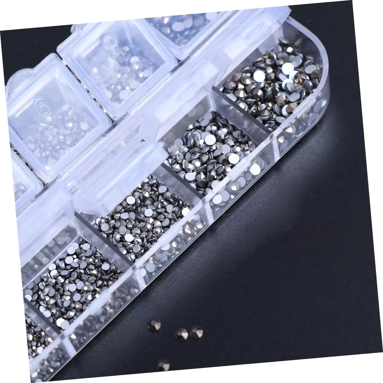 Стрази Плоскі NUOBESTY Круглі Кристали 3360 шт Мінерально-сірий, фото №8