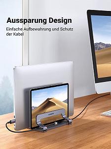 Подставка для ноутбука UGREEN Vertical Aluminium 2 Slot, для MacBook Pro/Air, iPad, Huawei, Surface, Dell, HP и других synthetic.ua - Фото 1