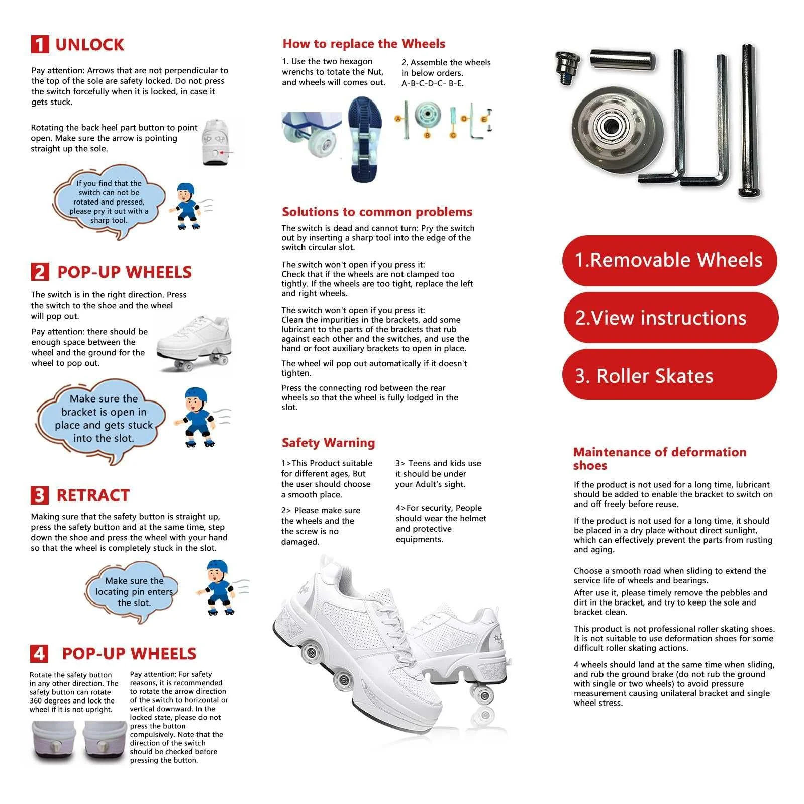 Роликовые Кроссовки Без Бренда 2 в 1, фото №7