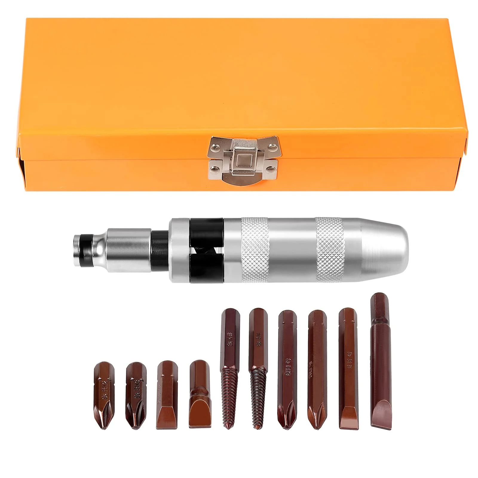 Набір ударних викруток Justech 12 x 1/2 дюйма шліцьові Phillips Hex біти Heavy Duty, фото №7