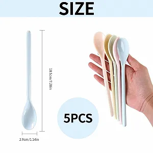 Ложка Пластиковая GIONAR Набор 5 штук Разноцветные synthetic.ua - Фото 1