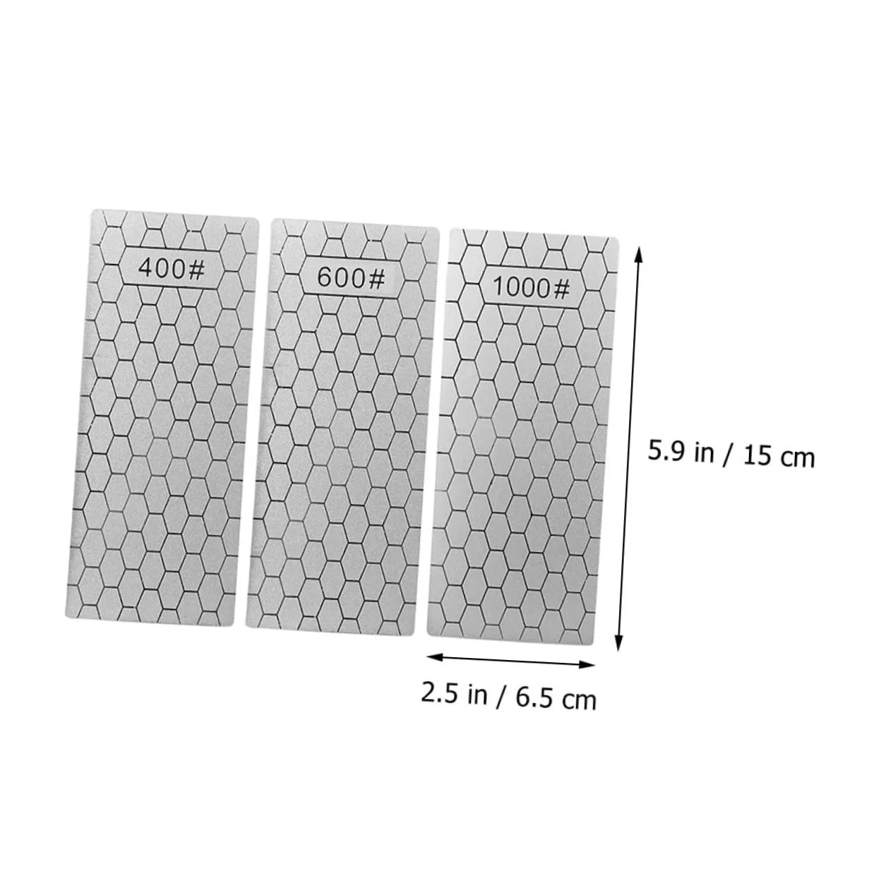 Набір інструментів для заточування ножів із 3 предметів круглий двосторонній з ручкою Diamond Silver, фото №2