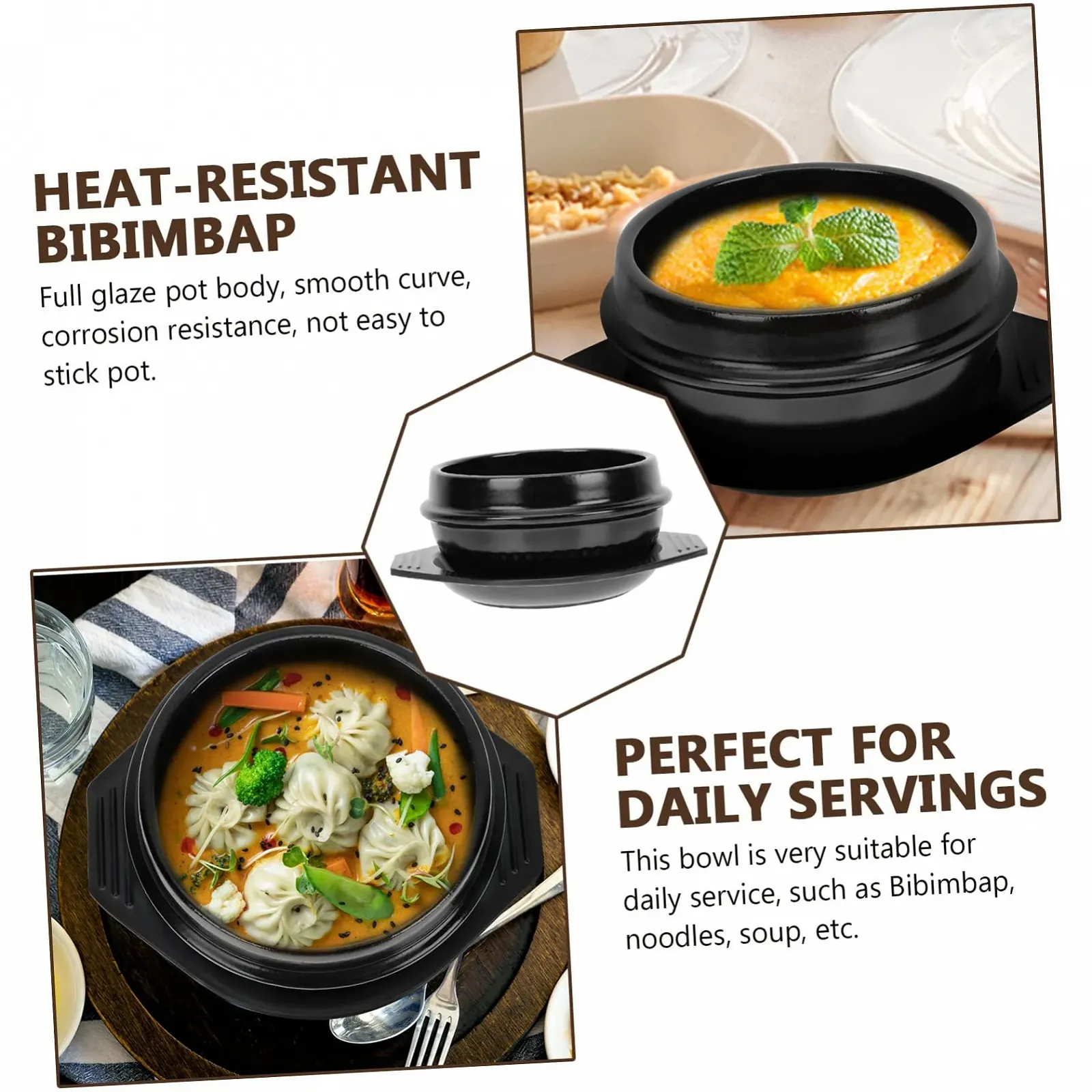 Каструля для запікання керамічна для бібімбапу рівномірний розподіл тепла, фото №8