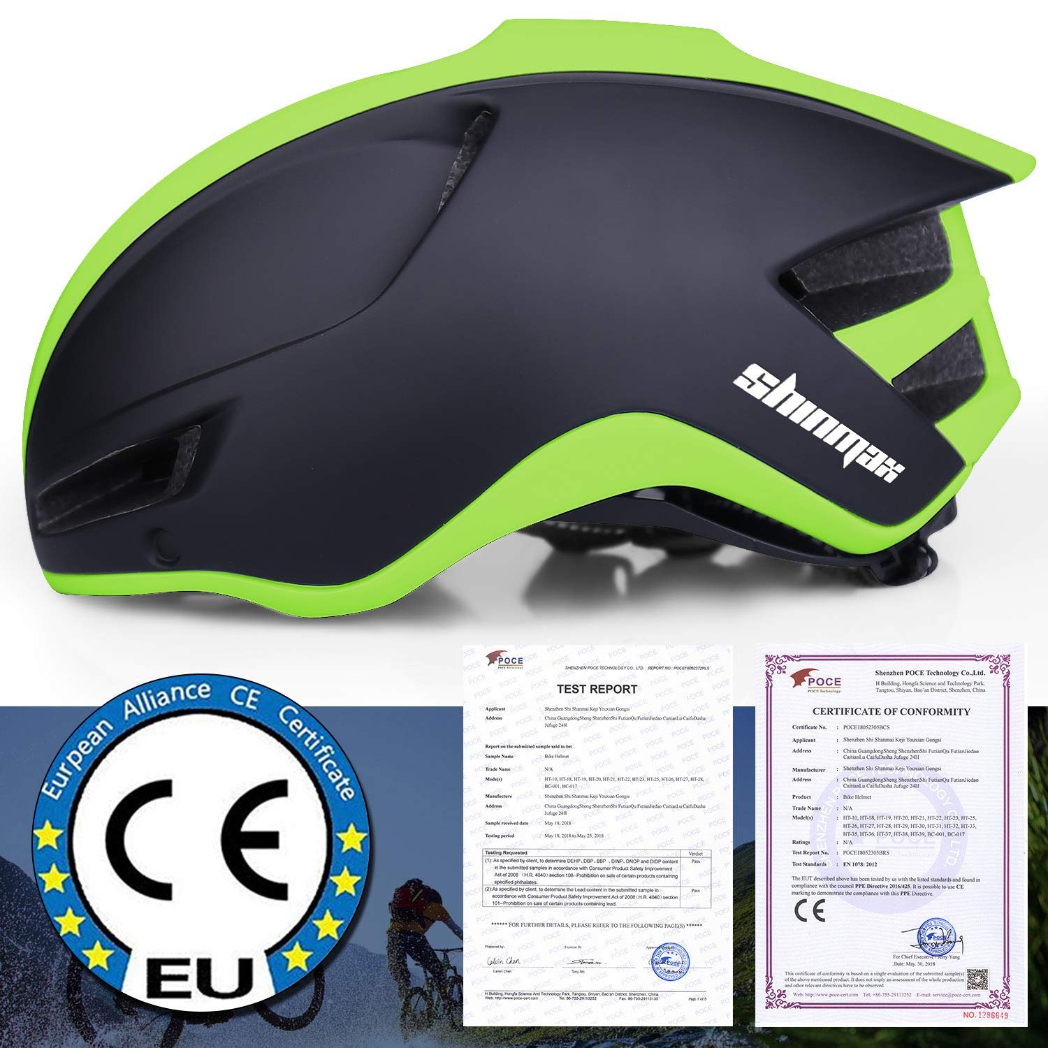 Велосипедний шолом Shinmax з підсвічуванням, козирком, USB зарядкою, регульований, 57-62 см, фото №2
