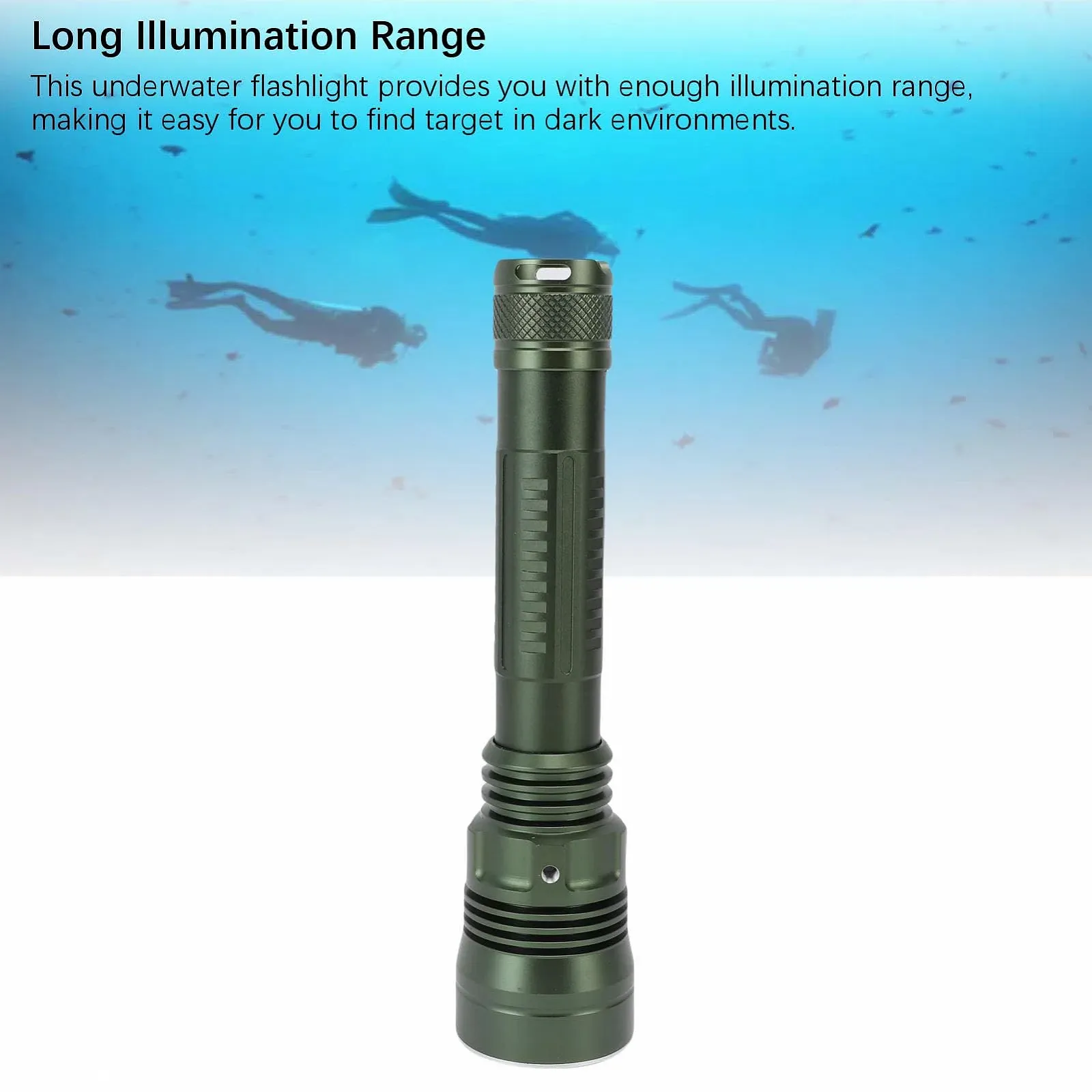 Фонарь для дайвинга Алюминиевый сплав Яркий с различными режимами 80 м Водонепроницаемый, фото №4