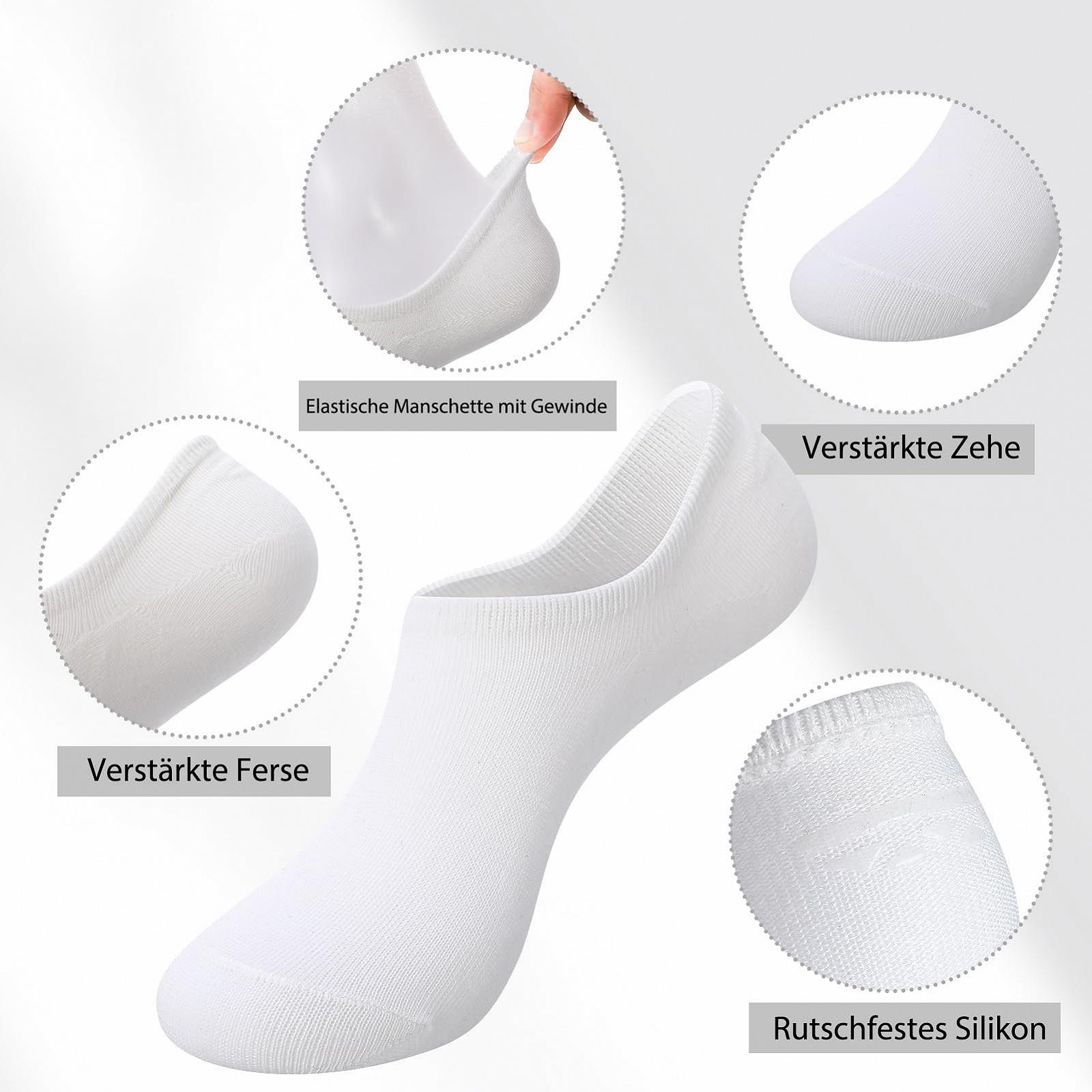 Носки-следки Без бренда 35-39 Невидимые носки Черный, хаки, светло-серый, белый, бежевый, 35 (10 пар), фото №3