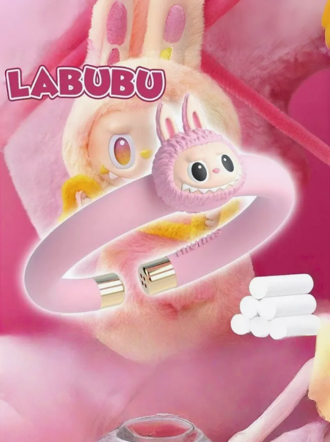 Браслет Лабубу Labubu защита от комаров детский розовый, фото №1