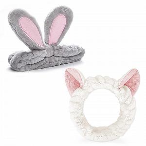 Пов'язка FUKPO Вушка кролика Сірий, Білий - Фото 1