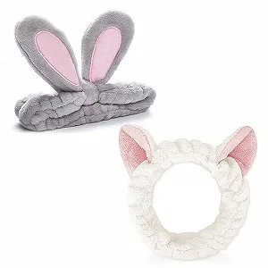 Повязка FUKPO Ушки кролика Серый, Белый - Фото 1