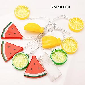 Гирлянда ENLACE светодиодная, 2 м, 10 LED, фруктовая, на батарейках, арбуз, лайм, лимон, банан synthetic.ua - Фото 1