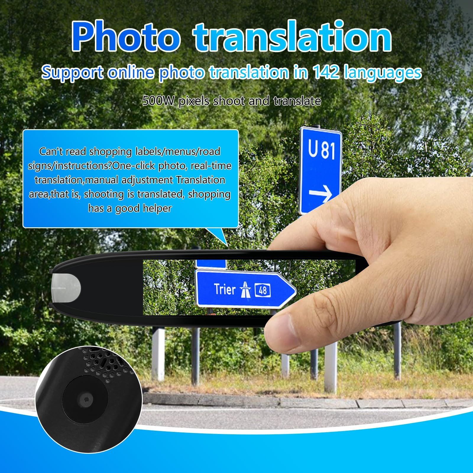 Ручка-переводчик WingFly Scan, 3.7-дюймовый сенсорный экран, интеллектуальная, фото №3