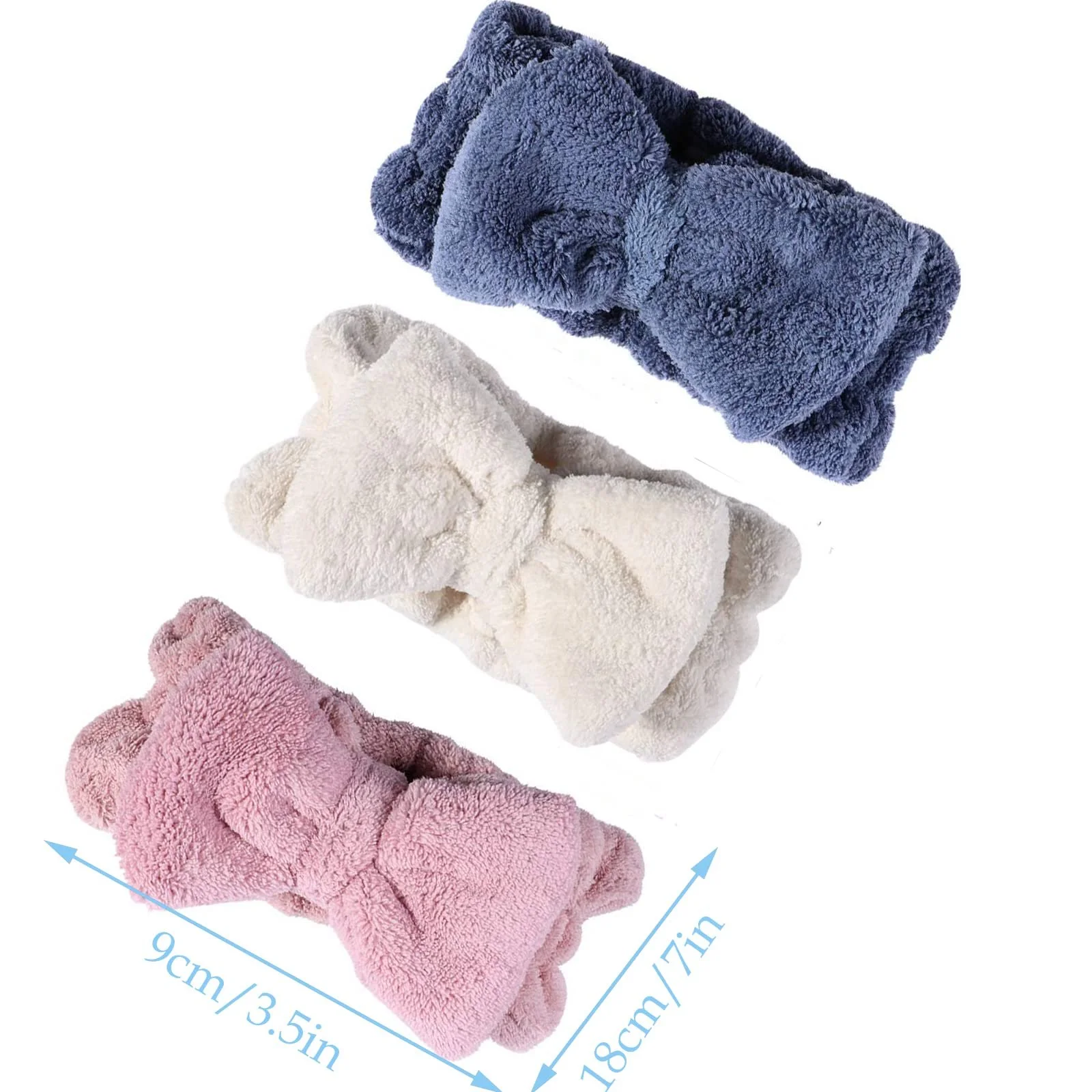 Набор из 3 повязок для волос с бантом, эластичные., фото №2